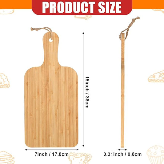 Tanlade 18 Pcs Bamboo Cutting Board Bulk 15" x 7" Chopping Board with Handle Wood Charcuterie plank Engraving Serving Kitchen Planks for Wedding Housewarming Gift