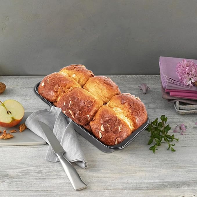 QTLCOHD 6 Pack 8" x 4" Bread Loaf Pans, Non stick Carbon Steel Bread Pans for Baking Homemade Bread