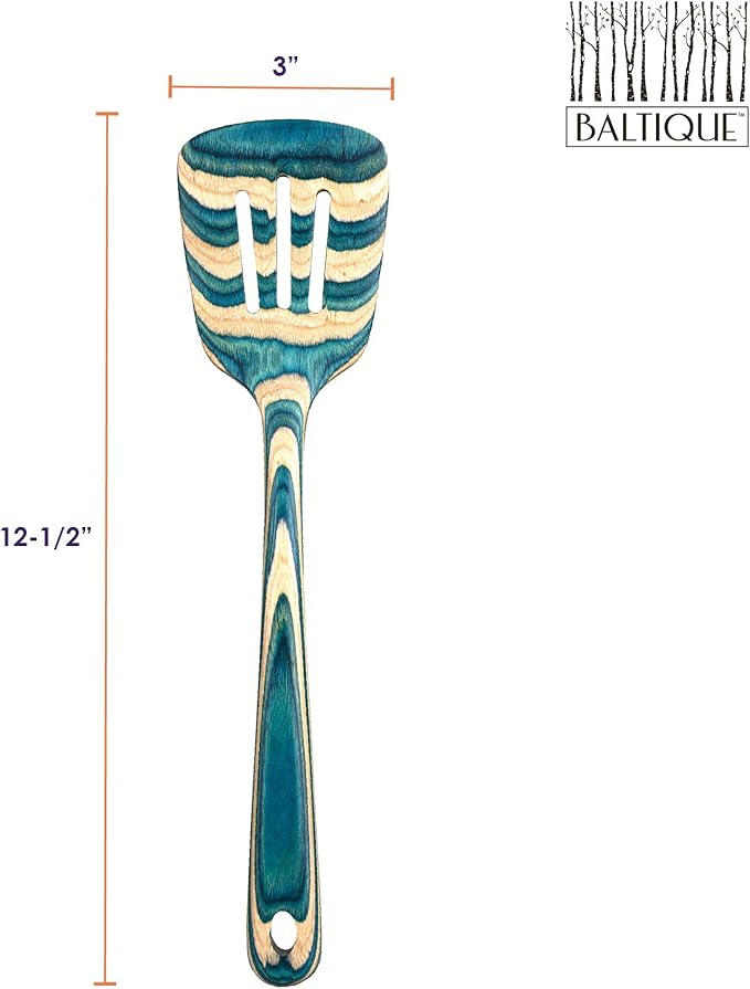 Totally Bamboo Baltique Mykonos Collection 4 Piece Cooking Utensil Set, Safe for Nonstick