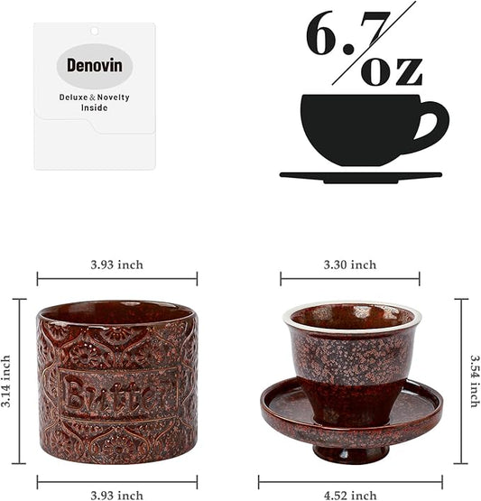 Butter Crock, Ceramic French Butter Dish with Lid for Countertop, Butter Keeper with Water Line for Fresh Spreadable Butter (Vintage Red)