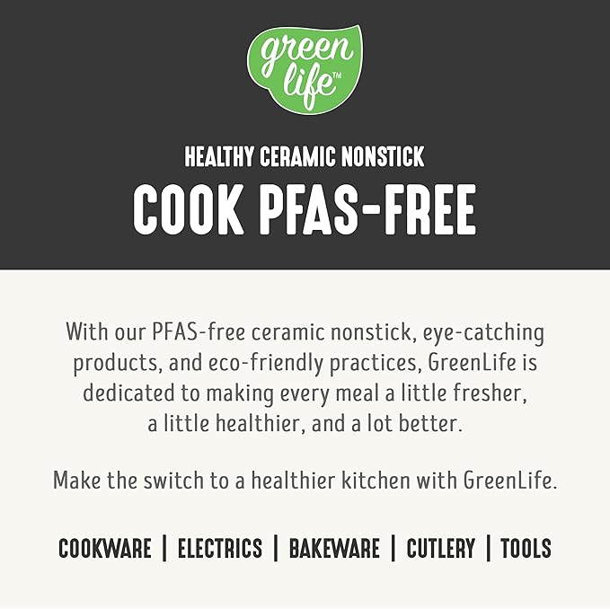 GreenLife 8 Piece Ceramic Nonstick Cookware Set, Induction Suitable Non Toxic PFAS-Free Pots & Pans, Dishwasher Safe, Cooking Set, Stock Pot, Saucepans & Frying Pans, Kitchen Cooking, Graphite