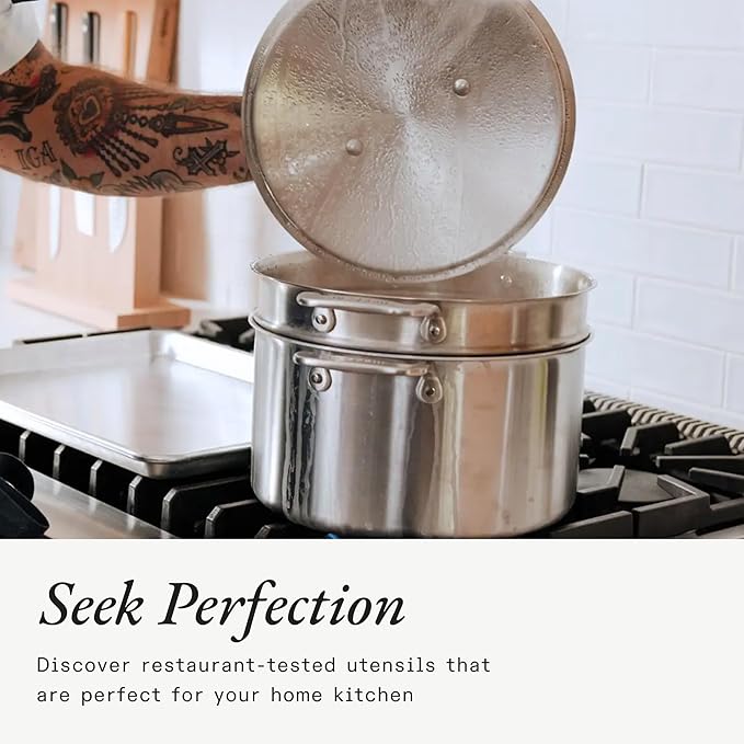 Made In Cookware -10" Stainless Steel Steamer Insert - Pot Strainer - 8 Quart Compatible - 5 Ply Stainless Clad - Professional Cookware