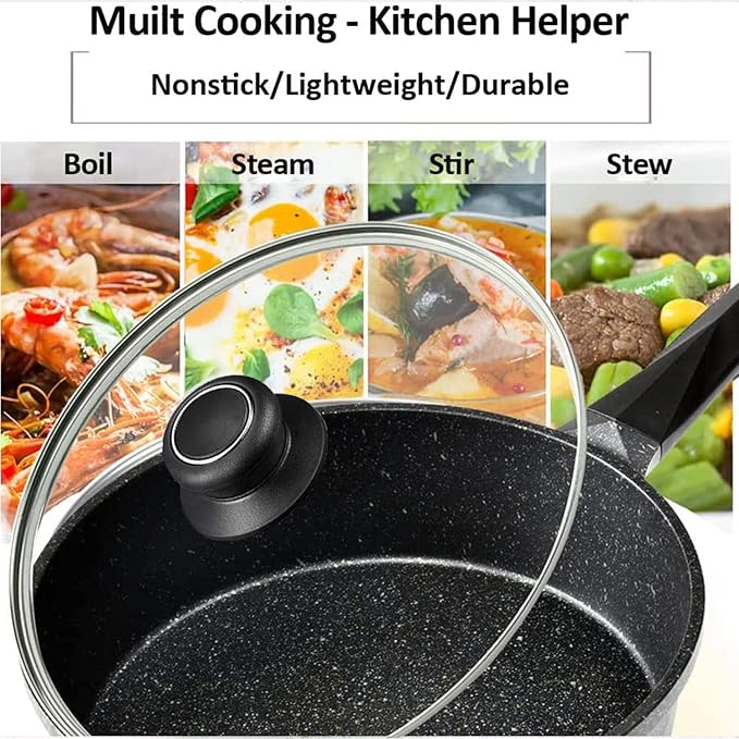 10.5 Inch Glass Lid for Frying Pan, Fry Pan Lid, Skillet Lid, Pan Lid with Handle, Compatible with 10-10.7 Inch Kitchen Cookware Tempered Replacement Cover, 10.5"/26cm, Clear