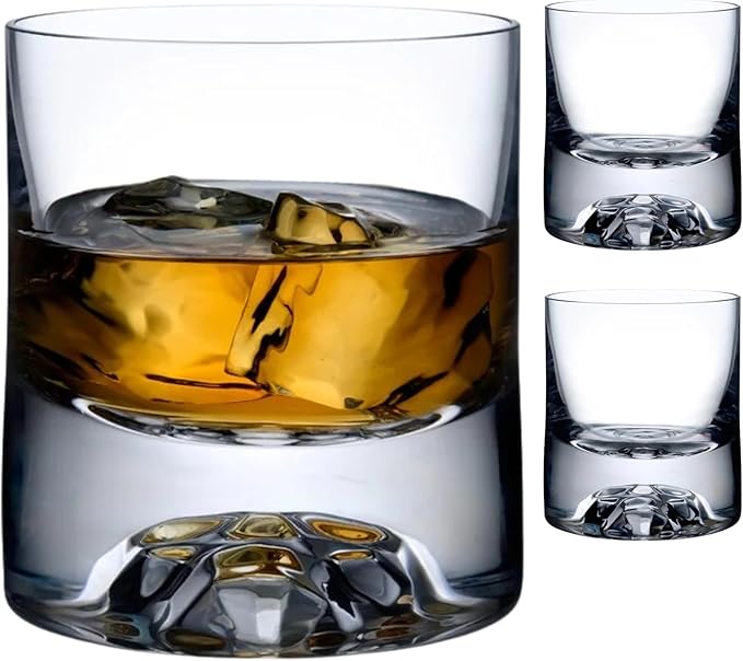 NUDE Whiskey Glasses Set of 4 SOF – 8.5 oz Premium Lead-Free Crystal Old Fashioned Rocks Glasses for Whisky, Scotch & Bourbon – Heavy Base, Dishwasher Safe, Gift Boxed Barware Luxury Gift Set