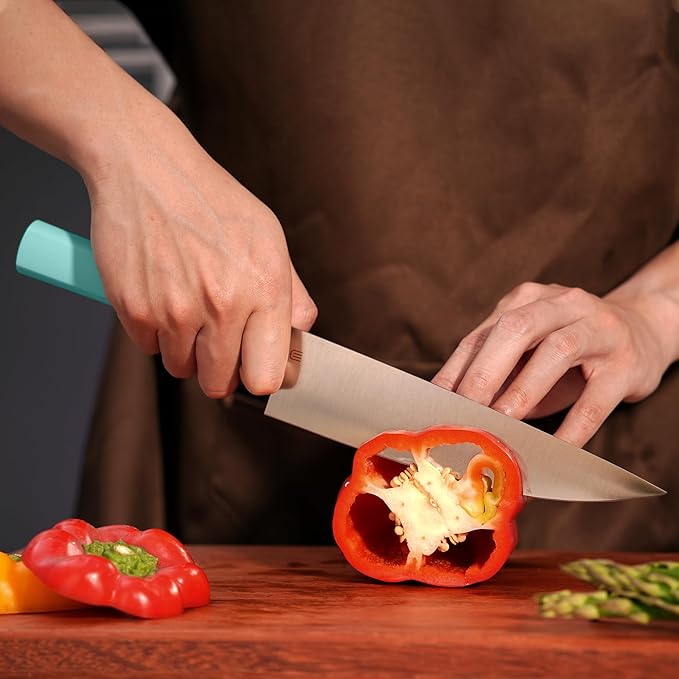 8 Inch Chef Knife, AR-RPM9 Steel & Ergonomic Handle Cooking Knife, Ultra Sharp Professional Kitchen Knife with Oak Sheath, Gift for Home Chefs