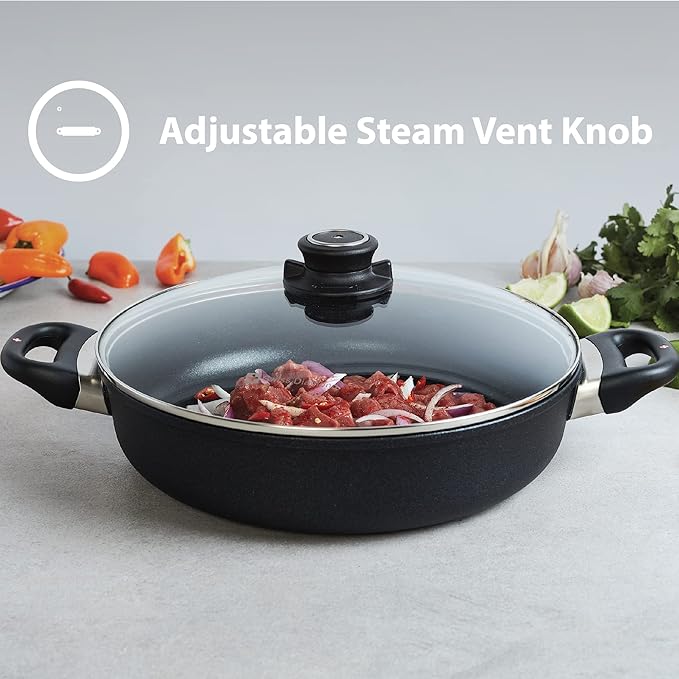 Swiss Diamond 3 Piece Set Fry Pan & Casserole HD Nonstick Diamond Coated Aluminum with Lids, Dishwasher/Oven Safe Grey