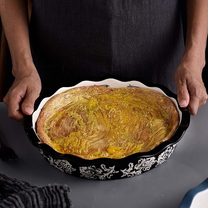 Wisenvoy Ceramic Pie Dish - Deep Dish Pie Plate Non-Stick Pans for Baking