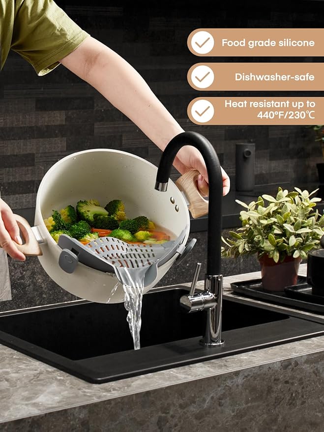FOHERE Pots and Pans Set with Lids 15 PCS, Aluminum Nonstick Induction Cookware Sets, with Frying Pans, Saucepans, Stock Pot, Pizza Pan, Griddle Pan, and Food Steamer, Silicone Food Strainer, White