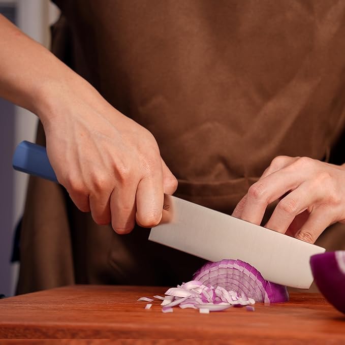 6 Inch Nakiri Knife, AR-RPM9 Steel & Replaceable Handle, Multipurpose Meat Cleaver Vegetable Chef Knife with Oak Sheath, Gift for Home Chefs