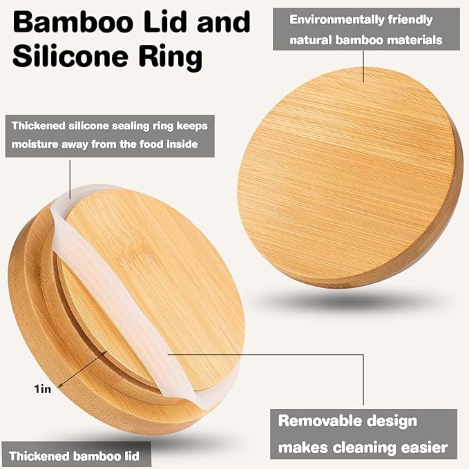 Yangbaga Black Canisters for Kitchen-Kitchen Canisters for Countertop with Airtight Wood Lids/Spoons/Stickers,Ceramic Kitchen Storage Containers for Large Flour,Suger,Coffee(32 OZ