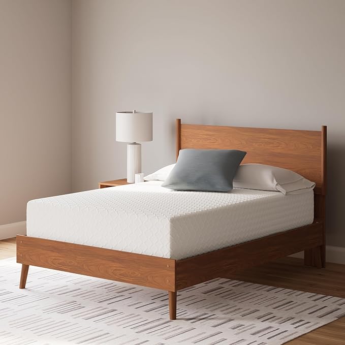 Signature Design by Ashley Twin Size Chime 12 Inch Medium Firm Memory Foam Mattress with Green Tea & Charcoal Gel for Pressure Relief, Fiberglass Free, Mattress In A Box
