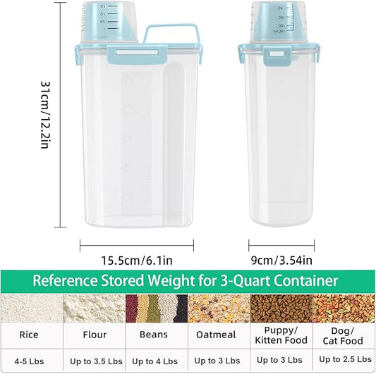 TBMax Rice Storage Container - 5 Lbs Flour Container Cereal Dispenser with Measuring Cup, Airtight Dry Food Container Bin for Kitchen Pantry Storage Organization