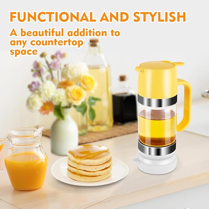 9 OZ Glass Honey Dispenser and Pot Set – No Drip Honey Jar with Lid – Perfect for Honey and Syrup Storage in Home Kitchen