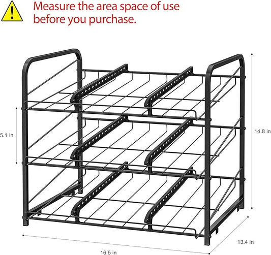 Can Organizer for Pantry Stackable 2 Pack, Can Storage Organizer Rack Stacking Can Dispensers Small Space Holds up to 36 Cans for Pantry, Kitchen, Cabinet Black