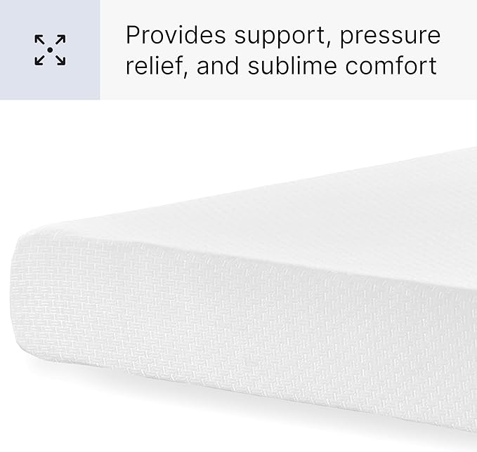 Signature Design by Ashley Queen Size 8 Inch Medium Firm Charcoal Gel & Green Tea Infused Memory Foam Mattress for Pressure Relief, Fiberglass Free, Mattress In A Box