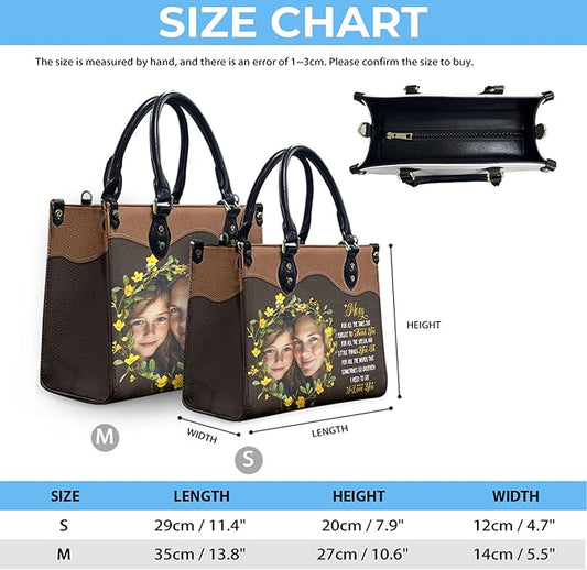 THUYPT Personalized Birth Flower Leather Bag for Mom, Women Faux Leather Handbags with Ziplock, Mother's Day Gifts