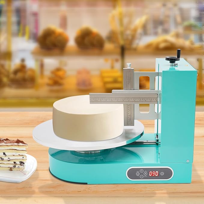 Automatic Cake Decorating Machine, Electronic Cream Coating Spreading Smooth Machine with Graduated Scraper 0-320RPM Rotating Speed,Cake Bread Spreader Machine for 4-16inch Cakes,Green