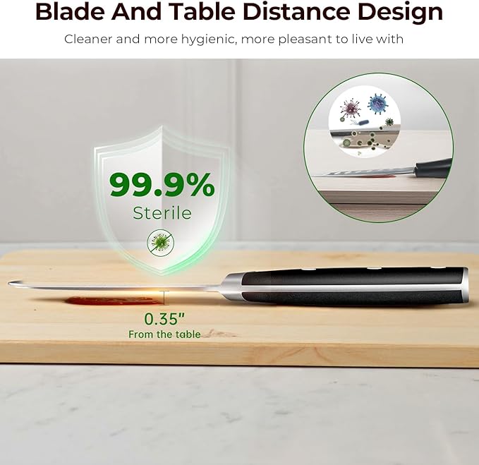 Paring Knife 3.75 Inch Fruit Knives, Small Kitchen Knife, Ultra Sharp German Stainless Steel Vegetable Knives, Damascus Pattern, Full Tang Handle Design, Elegant Black Ideal for Gift