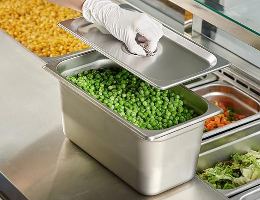CURTA 6-Pack 1/3 Size Steam Table Pan Cover, Lid with Handle, NSF, Hotel & Catering Food Cover