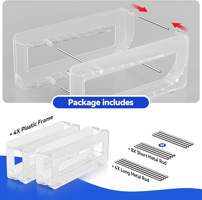 2 Pack Soda Can Organizer,Can Dispenser for Refrigerator Drink Storage Rack for Standard and Tall Can Pop Can Holders for Pantry Cabinet Clear