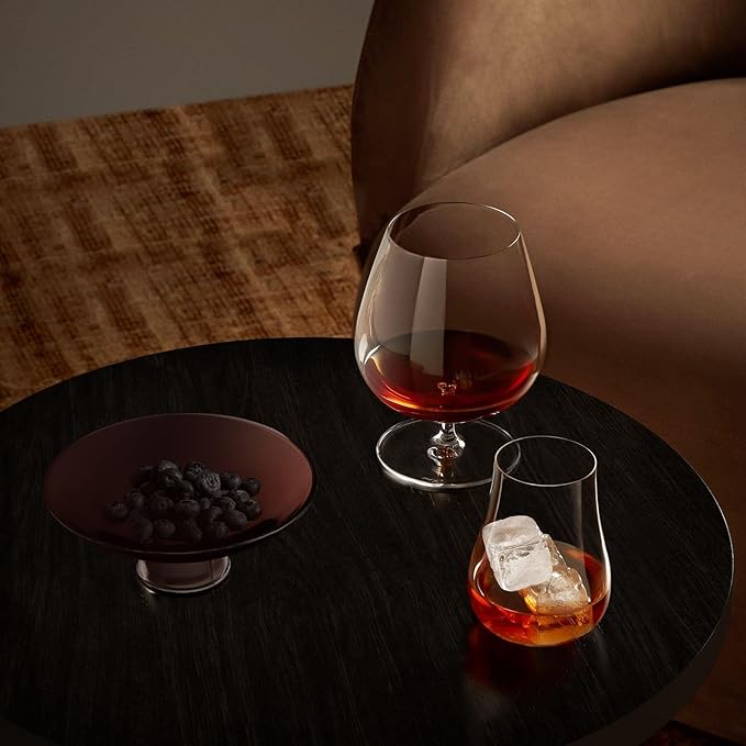 NUDE Whiskey Glasses Set of 4 – Vintage 11.25 oz Lead-Free Crystal Old Fashioned Rocks Glasses for Whisky, Scotch & Bourbon – Classic Profile, Dishwasher Safe Barware