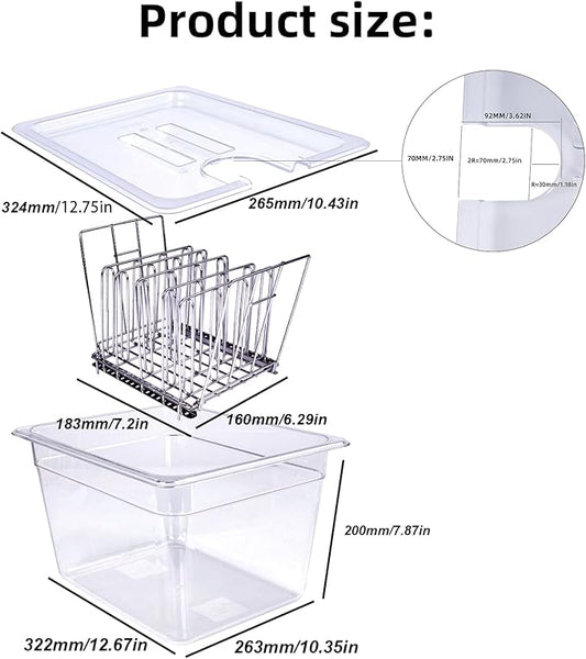 12 QT Sous Vide Container with Lid,Sous Vide Cookers Compatible with Anova, Joule, Nano, Wancle,Perfect for Chicken Beef Parties and Professionals (12 qt containers with lids and racks)