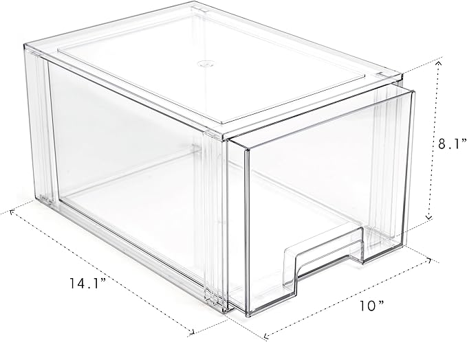 BINO | Stackable Storage Drawers, Tall Large - Clear | THE CRATE COLLECTION | Storage Bins With Drawers | Bathroom Organizers | Under Sink Organizer | Vanity Cabinet Home Organization