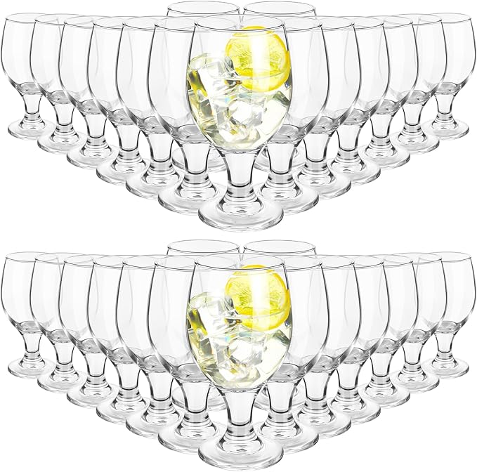 Patelai Set of 30 Clear Glasses 13.5 oz Water Goblet Glass Stemmed Water Glasses for Juice Wine Beer Tea Milk Cold Beverages Drinks Dishwasher Safe