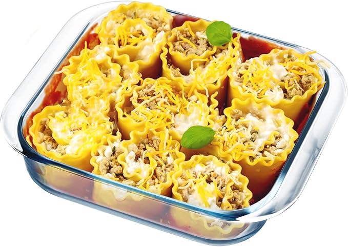 NUTRIUPS 2.4QT Square Glass Baking Dishes, 9x9In Square Baking Dish, Glass Baking Dish for Oven