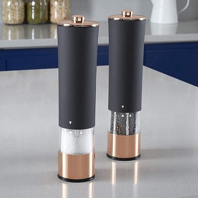 Professional Salt and Pepper Grinder Set – Premium Stainless Steel Salt and Pepper Shakers with Ceramic Spice Grinder Mill for Adjustable Coarseness