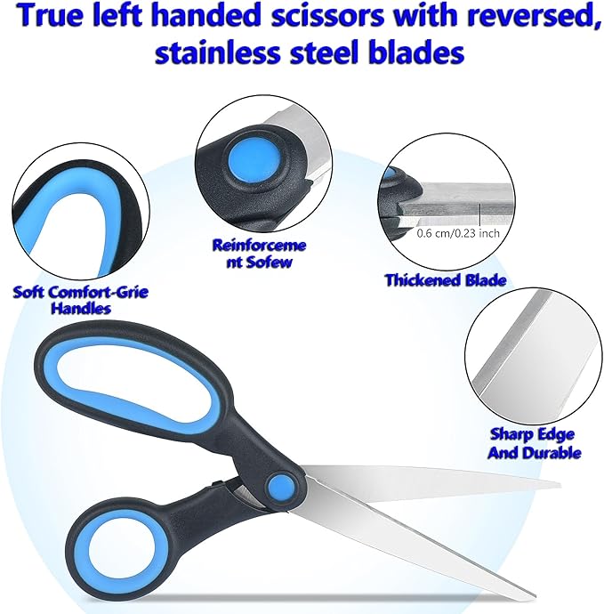 Left Handed Kitchen Scissors Poultry Shears and Can Opener, Peeler Set, Lefty Kitchen Tools Utensils for Left Hand People/Adults(4 in 1)