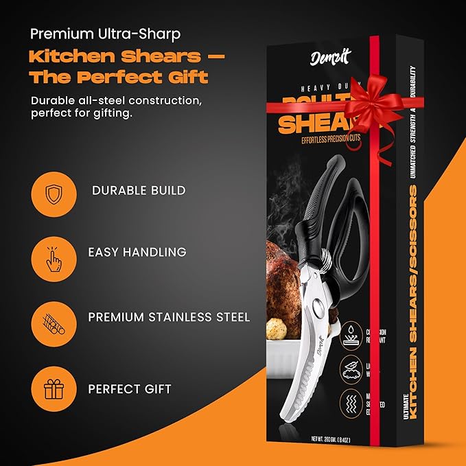 Poultry Shears, Kitchen Scissors for Food With Safety Lock, Kitchen Shears for Food, Meat Scissors, Bone Cutter, Chicken Cutter