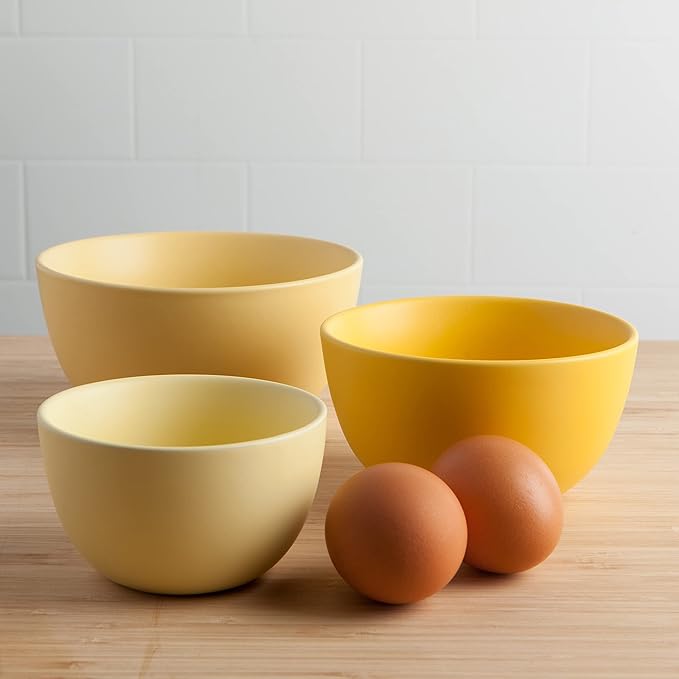 Now Desgns Nesting Prep Bowls, Set of 3, Matte Sunrise Yellow