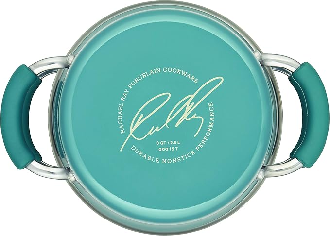 Rachael Ray Cucina Hard Porcelain Enamel Nonstick Multi-Pot / Steamer Set, 3-Quart, Agave Blue - 16799