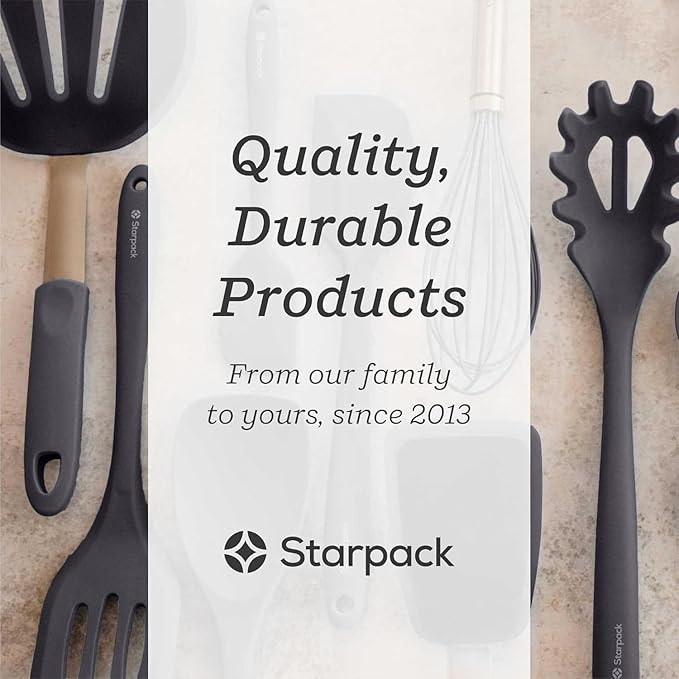Starpack 'The All Rounder' Premium Silicone Spoonula - Heat Resistant to 600F - Silicone Spoonula Spatula - Kitchen Spoon Spatula (Stormy Grey)