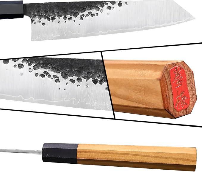 9 Inch Kitchen Kiritsuke Chef Knife, High Carbon Stainless Steel With Professional Hand Forged Cooking Knife, (Olivewood Handle & Gift Box)