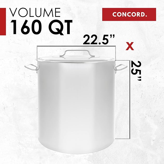 Concord 160 Quart Stainless Steel Stock Pot Cookware