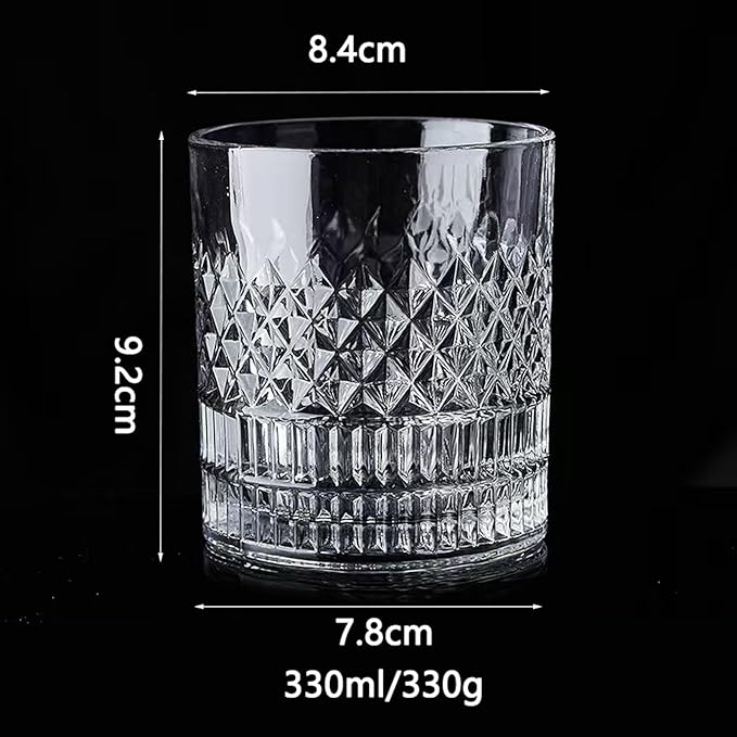 Old Fashioned Whiskey Glasses with Luxury Box - Classic Vintage Style, Gifts Ideas for Him, Dad, Husband, Friends, Perfect for Scotch, Bourbon, Liquor and Cocktail Drinks - Set of 2 - Men Gift