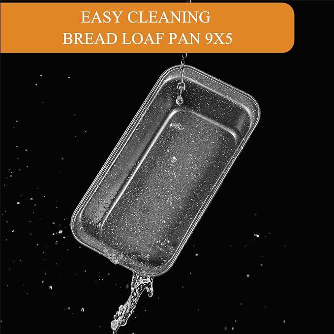 8x4 Loaf Pan - Carbon Steel Bread Baking Pans for Homemade Bread Banana Bread, Sourdough, Pound Cake | Nonstick, Oven Safe, Easy Release