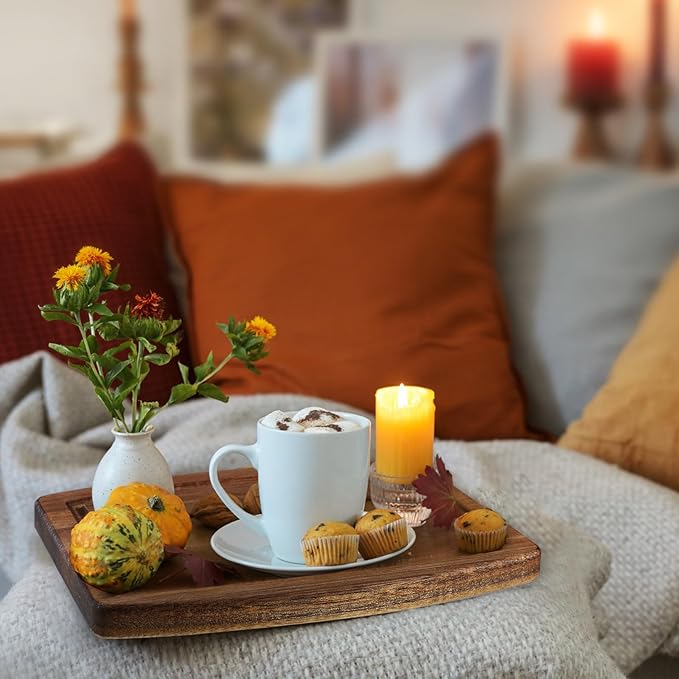 Kigley 10 Pcs Acacia Wood Cutting Boards Bulk for Laser Engraving Wooden Dinner Plates with Groove Chopping Charcuterie Board Carving Tray for Housewarming Party Gifts (6 x 8 Inch)