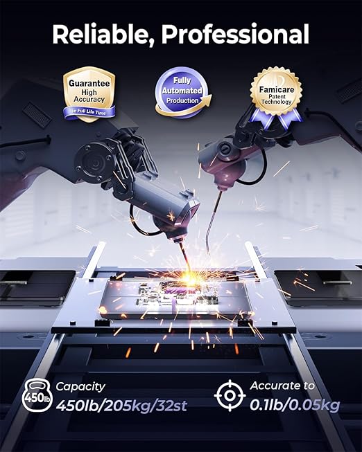 Professional Smart Scale for Body Weight, BMI, Body Fat, Muscle Mass, Highly Accurate Body Composition Weighing Machine, Bathroom Digital Scale Large Display Sync with Fitness App, 450lb