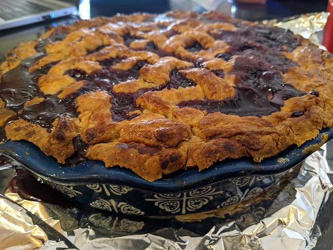 Wisenvoy Pie Pan Ceramic Pie Dish Blue Pie Plate Porcelain Deep Dish Pie Pan Non-Stick Pie Pans