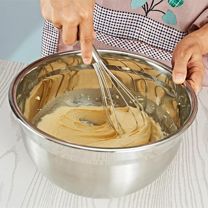 Premium Mixing Bowl Stainless Steel Mixing Bowl, Durable and Rustproof, Easy Grip and Stability Design Bowl,Versatile for Cooking, Baking, Prepping, and Food Storage. (30CM)