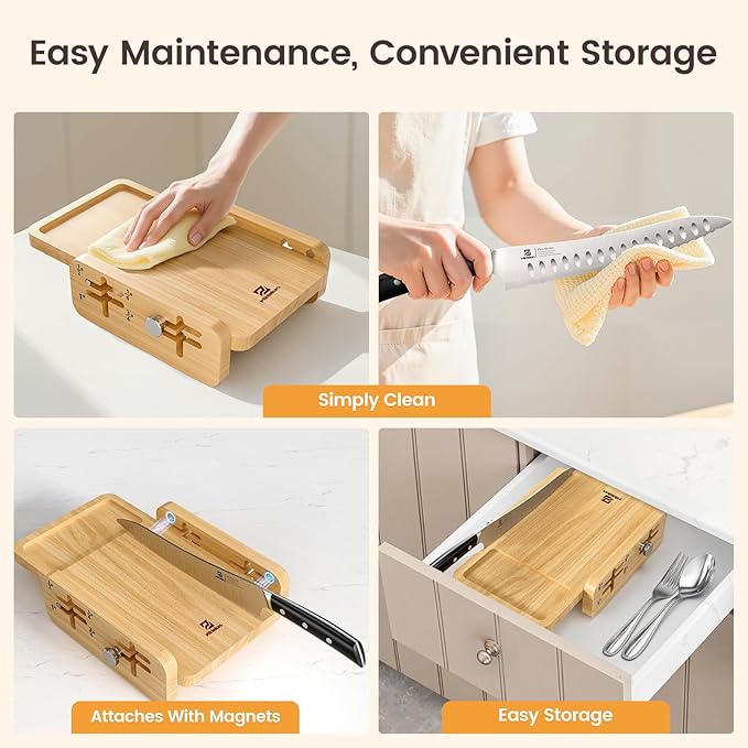 Bread Slicer With Bread knife, World's 1st Horizontal Bread Cutter for Homemade Bread, 4 Thickness Adjustable, Paired With Multifunction Serrated Knife for Efficient Slicing, Baking Gifts