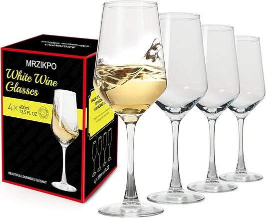 Wine Glasses Set of 4,13.5 oz Clear Red/White,Wine Glasses for Party, Wedding and Home,Premium Glasses Hand Blown,Long Stem,Daily Use.