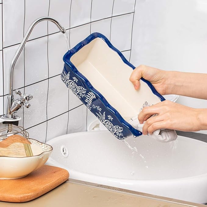 Wisenvoy Loaf Pan Bread Pan Ceramic Baking Pans Hand Paint Meatloaf Pan Nonstick Loaf Pans For Baking Bread
