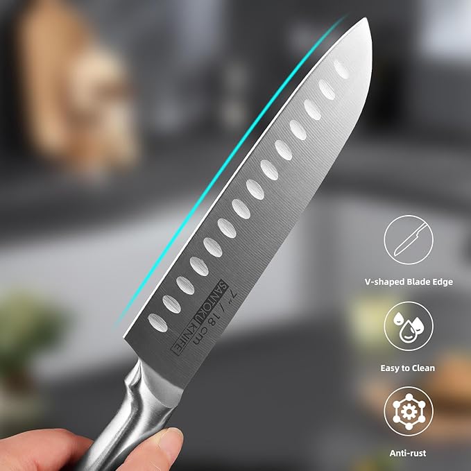 KOFERY 5-Piece Kitchen Knife Set - Razor-Sharp Stainless Steel Blades with Integrated Ergonomic Handle - Easy Clean and Ideal for Culinary Masters