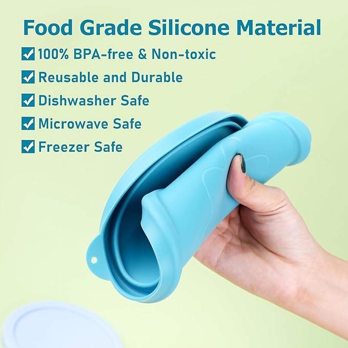 1 Cup 2 Cup 4 Cup Round Silicone Replacement Lids for Pyrex 7202-PC, 7200-PC, 7201-PC Glass Bowls, 6 Pack, Microwave & Dishwasher & Freezer Safe (Container not Included)