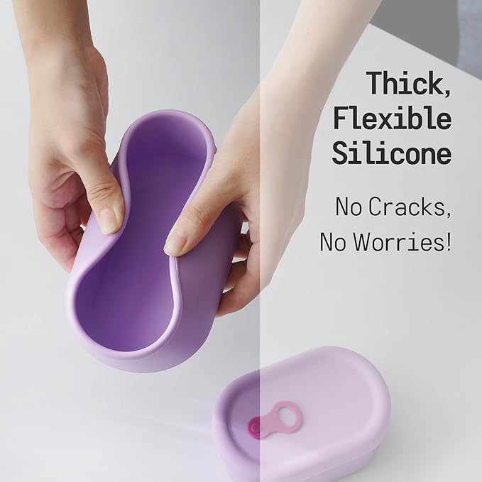 Premium Korean-Made Silicone Airtight Food Container with Steam Vent – BPA Free, Leakproof, Microwave & Freezer Safe Meal Prep. & Leftovers Storage (Mandarin Orange, 200ML)