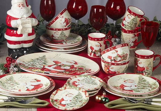 Holiday Wishes 16 piece Dinnerware Set, Set of 4, One Size, Mulicolored